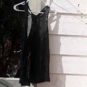 Black mesh cover up dress